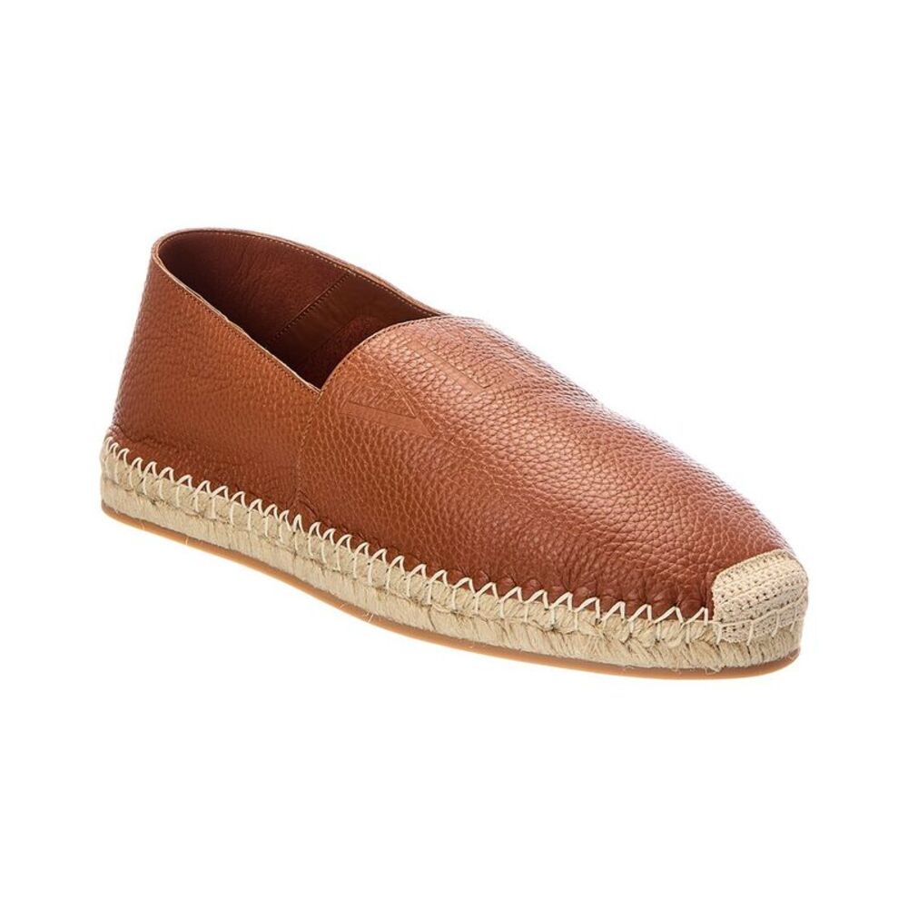 Valentino Leather Espadrille, Brown